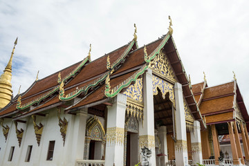 Popular temple is in north of Thailand. It called "Wat Phra That Chang Kham"