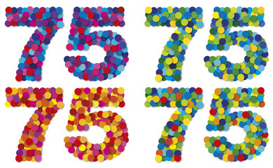 Ziffern, Zahlen aus Konfetti