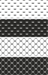 Moustache Seamless Pattern Set