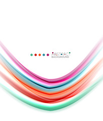 Multicolored lines on white, motion concept abstract background