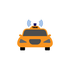 Self-driving taxi vector illustration