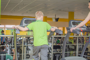 Boy is training on the race track