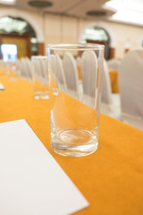 Empty glass of drinks water