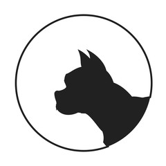Silhouette of a dog head french bulldog