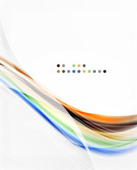 Fototapeta premium Glossy blurred shiny wave lines, colorful stripes