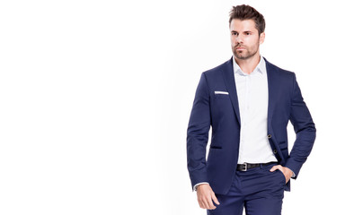 Fototapeta premium Elegant handsome man in suit.