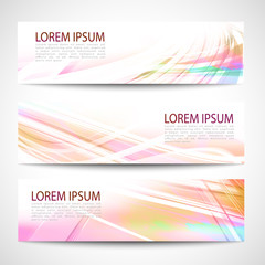 Fototapeta premium Abstract header line wave white vector design. colorful rainbow background
