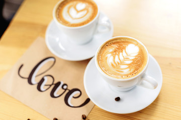 vintage latte macchiato art coffee
