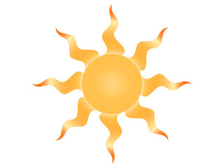 Symbol of the sun on a white background