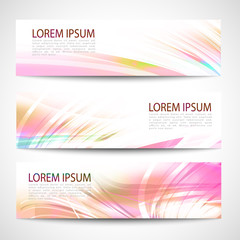 Abstract header line wave white vector design. colorful rainbow background