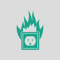 Electric outlet fire icon
