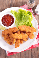 fried chicken and ketchup