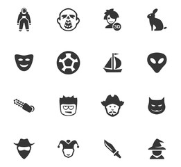 Genres of cinema icons set