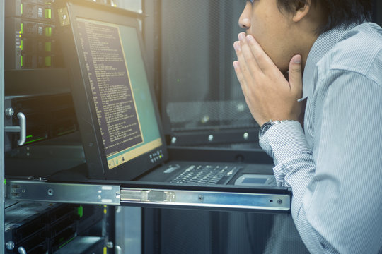 system administrator working in data center