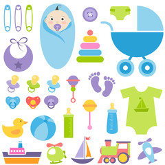 set of baby boy elements