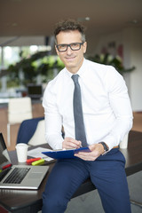 Businessman working at office