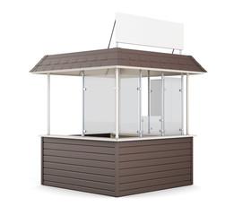 Brown promo counter isolated on white background. 3d rendering