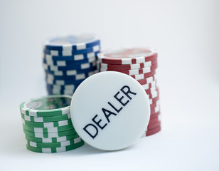 dealer and casino chips