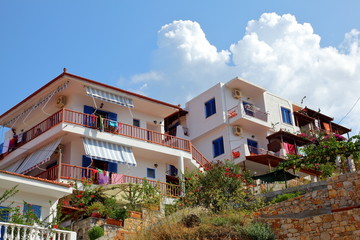 Fototapeta na wymiar Alonissos,residential homes,Greece