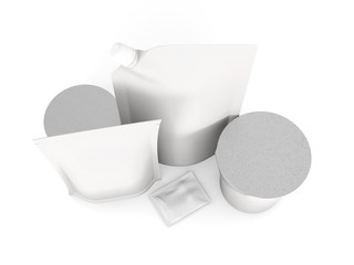 Template packaging for food top view. 3d rendering