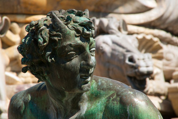 Naklejka premium detail of the fountain of Neptune in Florence
