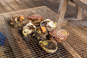 Seafood barbecue - Oyster and scallop grill