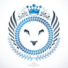 Heraldic Coat of Arms, vintage vector emblem.