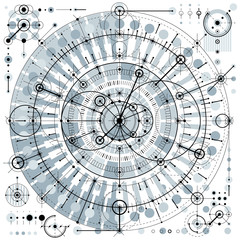 Architectural blueprint, vector digital background with differen