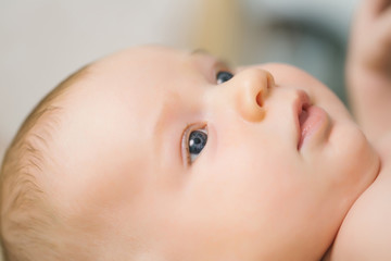 Little newborn boy baby