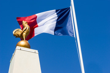 The French tricolor and cockerel. Both symbols of France or Frenchness © IanGibson