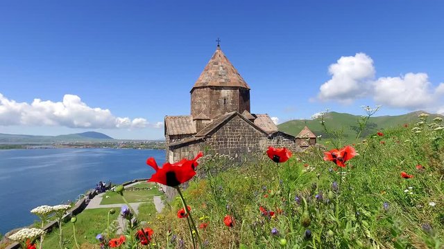 St. Jakob Church on Sevan lake. Armenia
