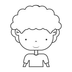 silhouette of little boy smiling wearing  a t-shirt over white background. vector illustration