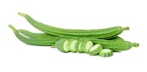 fresh luffa acutangula isolated on white