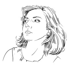 Graphic vector hand-drawn illustration of white skin attractive