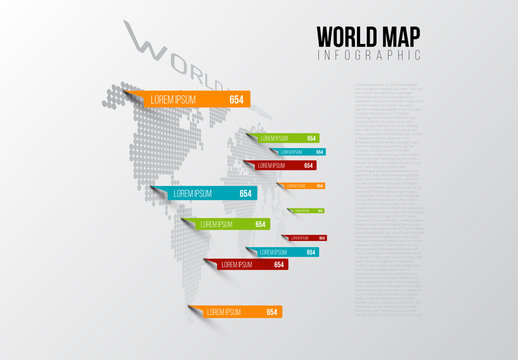 Wold Map Infographic with Wall Element