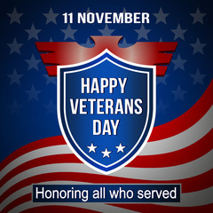 Happy Veterans, illustration, background, US flag, poster.