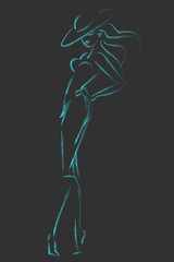 Fashion woman silhouette vector illustration