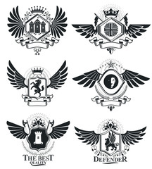 Vintage award designs, vintage heraldic Coat of Arms. Vector emb