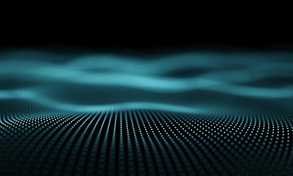 Seamless Loop. Futuristic Blue Particles Wave Abstract Background - Creative Design Element.