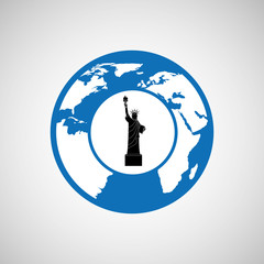 traveling world new york monument design, vector illustration  graphic 