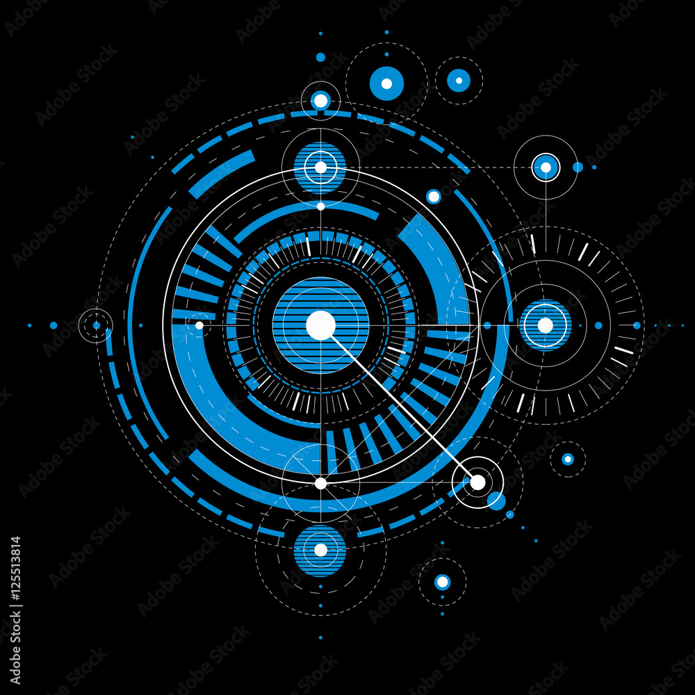 Poster technical plan, abstract engineering draft for use in graphic an