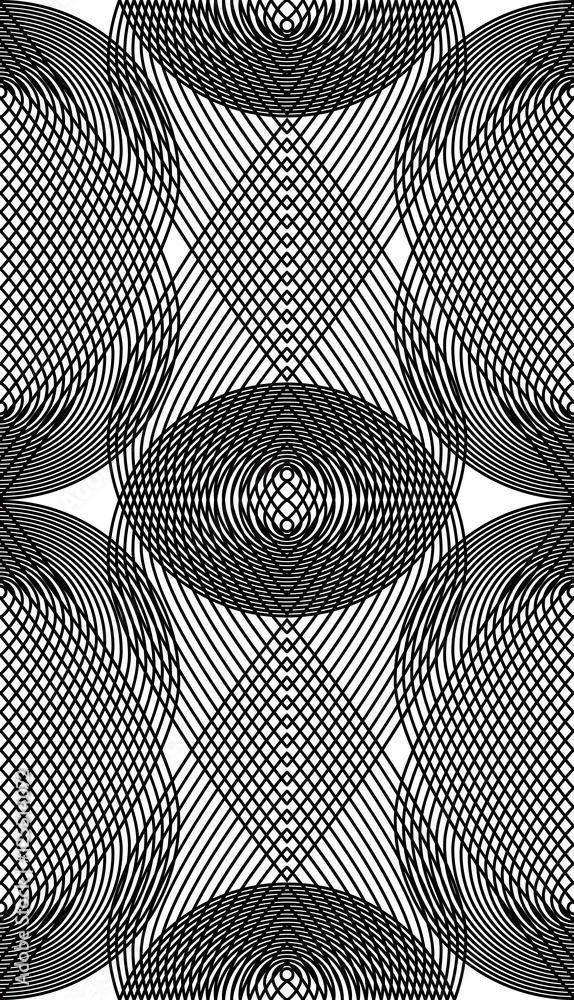Poster ornate vector monochrome abstract background with overlapping bl