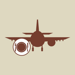 travel concept. service restaurant hotel. silhouette blue plane. design, vector illustration  graphic 