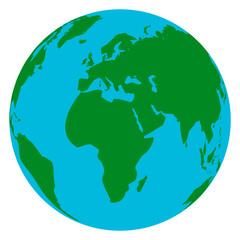 Vector watercolor  painted Illustration of environmentally friendly World map. Think Green. Ecology Concept. Globe water colour 