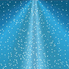 Schneegestöber - Vektorgrafik mit Himmel und Schneeflocken