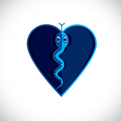 Poisonous snake graphic vector illustration, modernistic colorfu