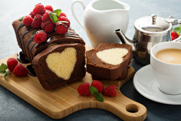 Surprise cake with a heart inside