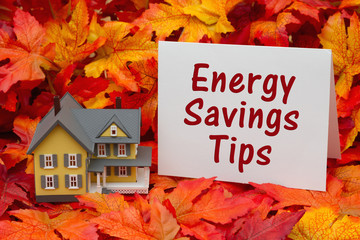 Naklejka na ściany i meble Home energy savings tips in the fall season