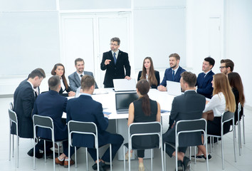 Obraz premium Meeting Brainstorm Round Table Ideas Communication Discussion Co