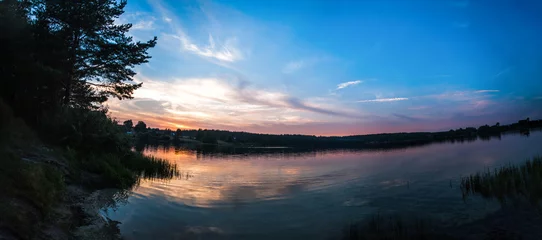 Foto op Canvas panorama of lake at sunset © dmitriydanilov62
